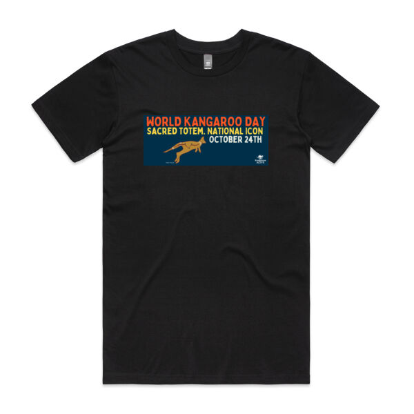 World Kangaroo Day 2025 men's black front print only Thumbnail
