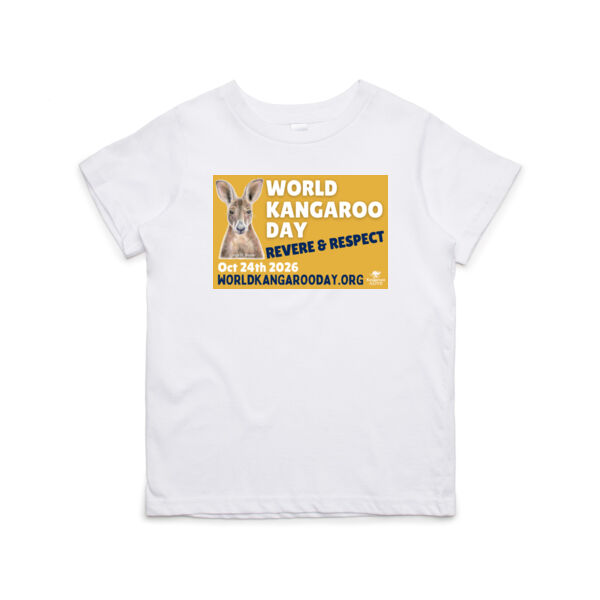 World Kangaroo Day 2026 children's white front print only Thumbnail