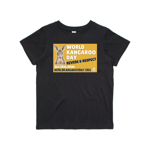 World Kangaroo Day 2026 children's black front print Thumbnail
