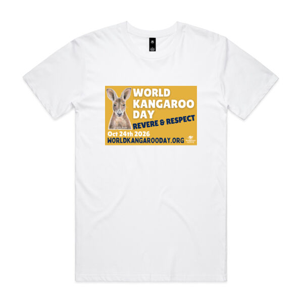 World Kangaroo Day 2026 men's white front and back Thumbnail
