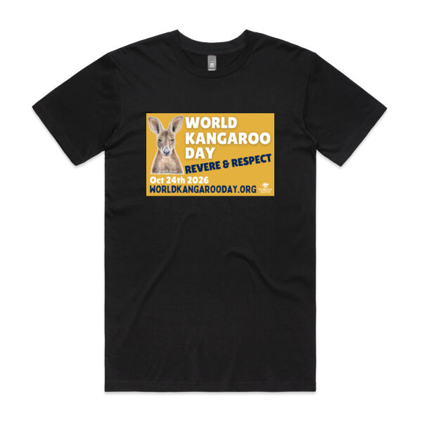 World Kangaroo Day 2026 men's black front print only Thumbnail
