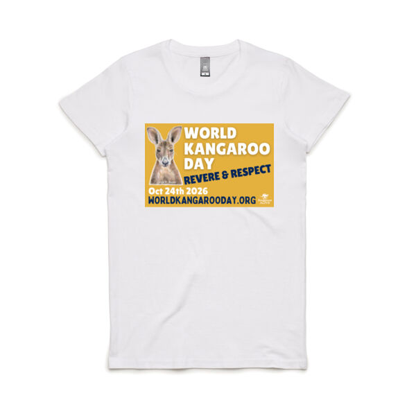 World Kangaroo Day 20256 women's white front and back Thumbnail