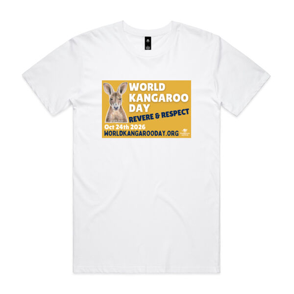 World Kangaroo Day 2026 men's white front and back Thumbnail
